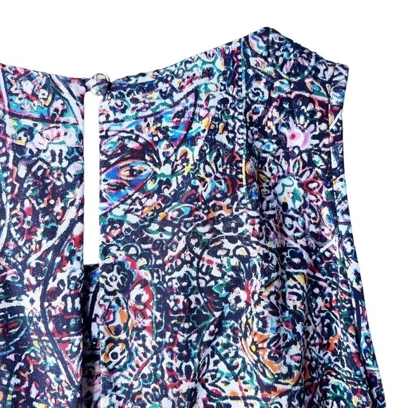 L’agence Sleeveless Silk Tie Front Jumpsuit Size Small in Multi Mosaic Print - Picture 8 of 14